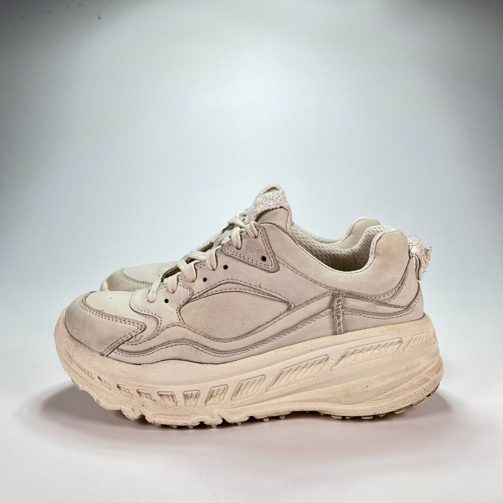 UGG CA805 X Lace Low Chunky Gray Leather Casual Daily Shoes Size Youth 6-Women 7 - Picture 2 of 10